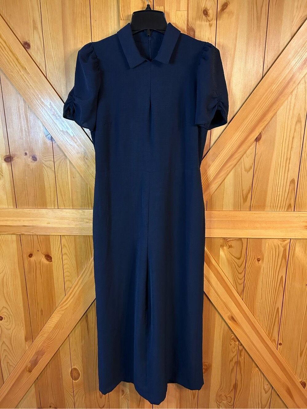 90’s DKNY Jeans Crepe Dress Navy Size 8 (0176)